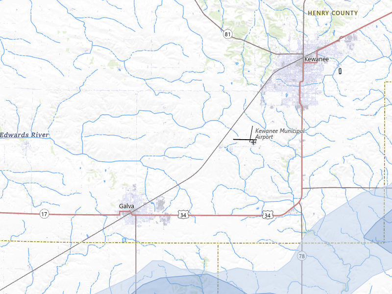 NEXRAD radar-signature map of the hail storm over Kewanee, IL on Apr 2, 2026