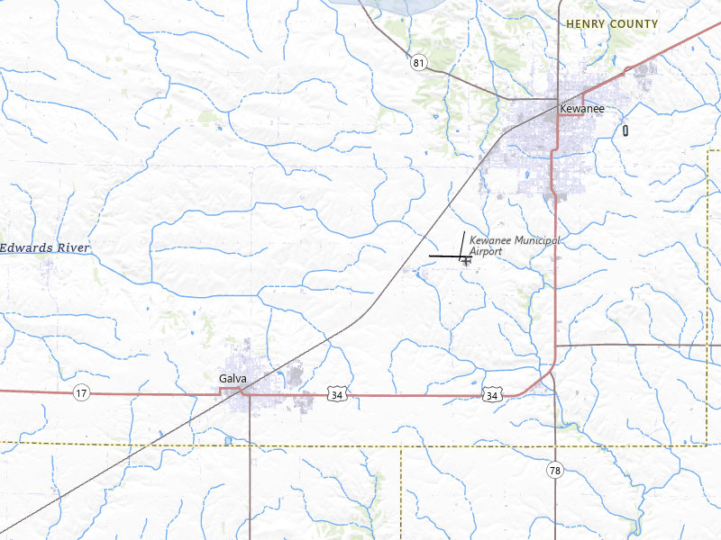 NEXRAD radar-signature map of the hail over Kewanee, IL