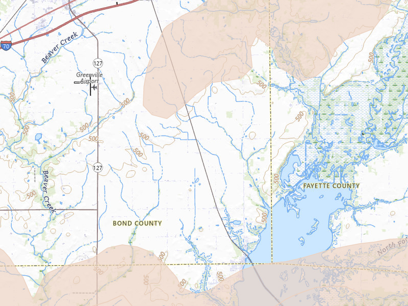 Radar-estimated hail-size map of the storm over Keyesport, IL on Apr 27, 2026