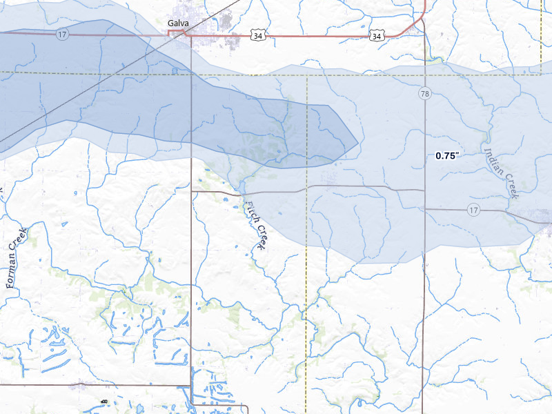 NEXRAD radar-signature map of the hail storm over La Fayette, IL on May 15, 2026