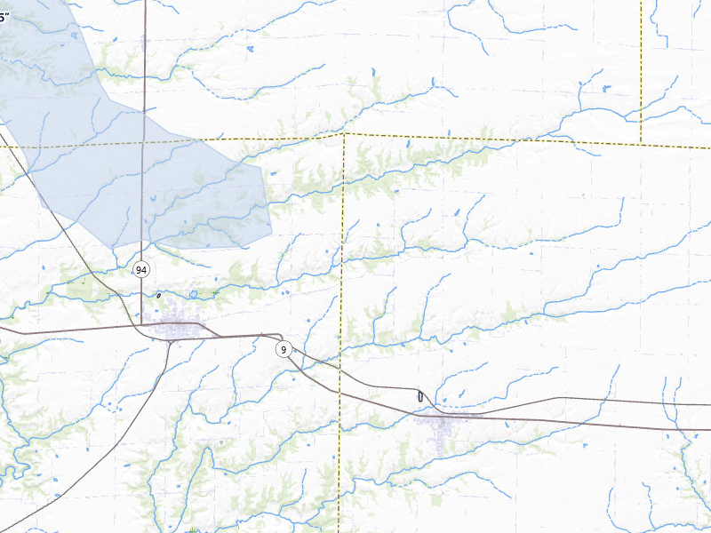 NEXRAD radar-signature map of the hail storm over La Harpe, IL on Aug 12, 2026