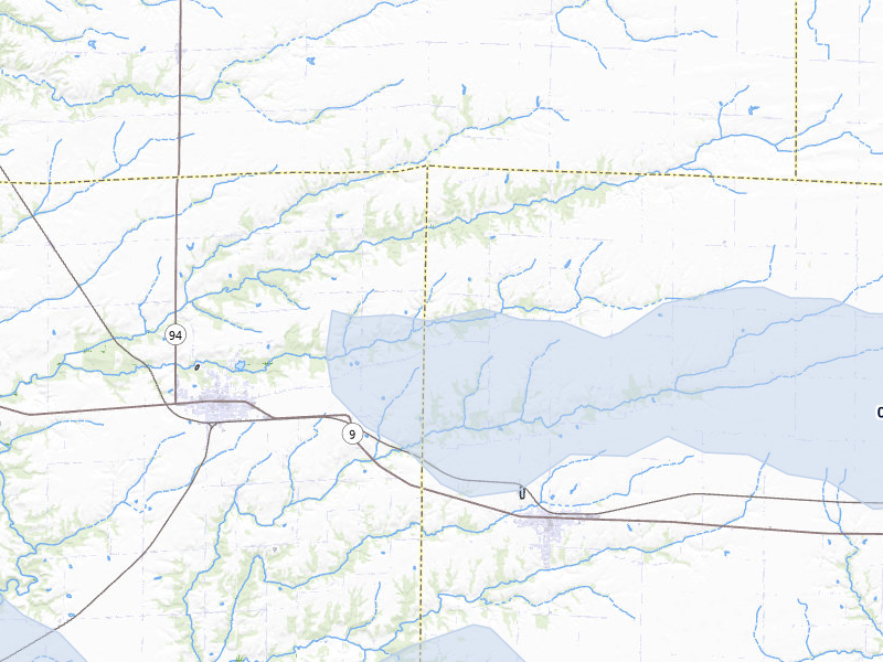 NEXRAD radar-signature map of the hail storm over La Harpe, IL on Aug 14, 2026