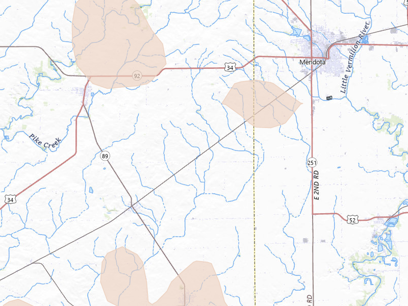 Radar-estimated hail-size map of the storm over La Moille, IL on Aug 12, 2026