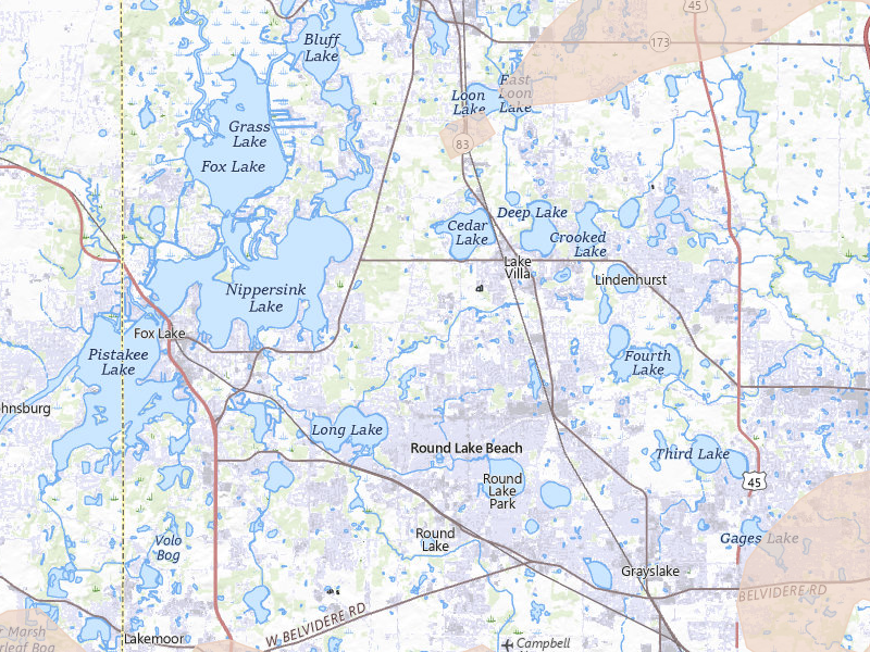 Radar-estimated hail-size map of the storm over Lake Villa, IL on Aug 9, 2026