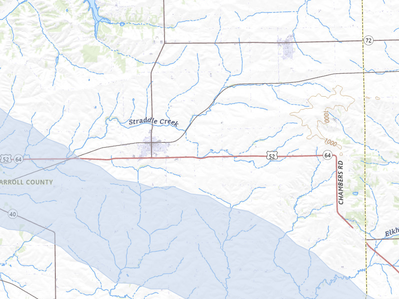 NEXRAD radar-signature map of the hail storm over Lanark, IL on Jul 9, 2026