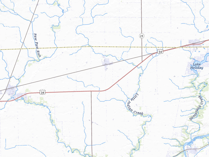 Radar-estimated hail-size map of the storm over Leland, IL on Jul 3, 2026