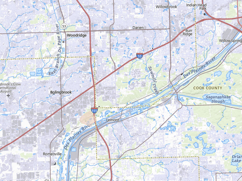 Radar-estimated hail-size map of the storm over Lemont, IL on Mar 26, 2026