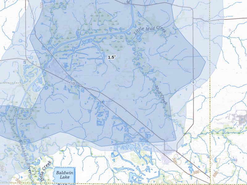 NEXRAD radar-signature map of the hail storm over Lenzburg, IL on May 31, 2026