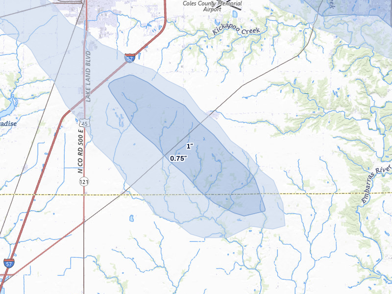 NEXRAD radar-signature map of the hail storm over Lerna, IL on May 3, 2026
