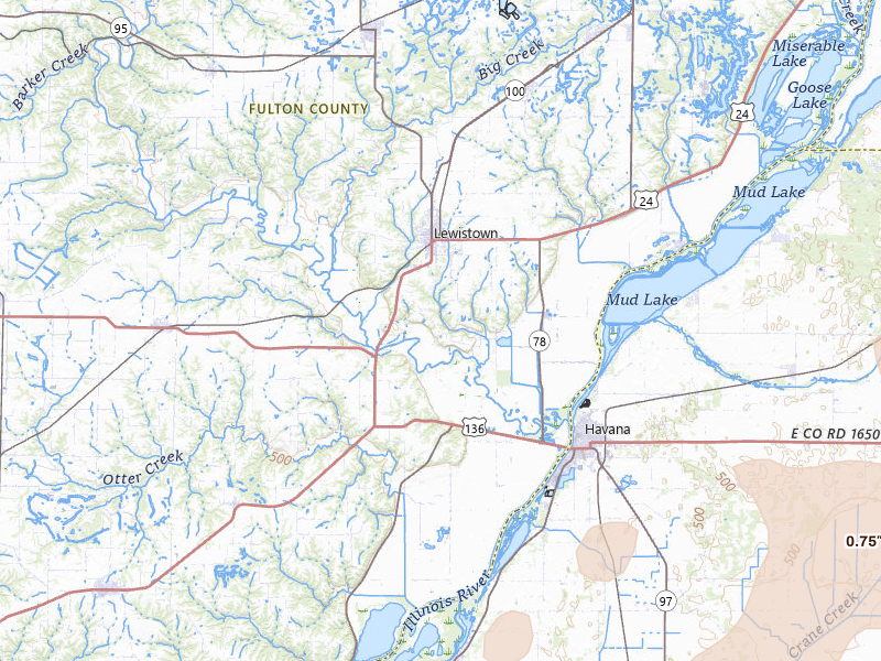 Radar-estimated hail-size map of the storm over Lewistown, IL on Mar 15, 2026