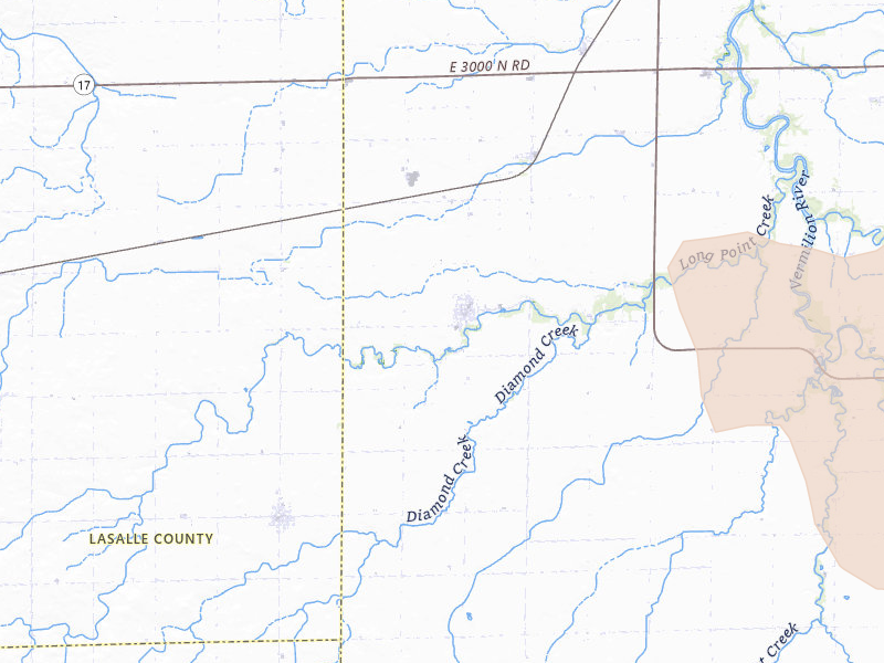 Radar-estimated hail-size map of the storm over Long Point, IL on Jun 5, 2026