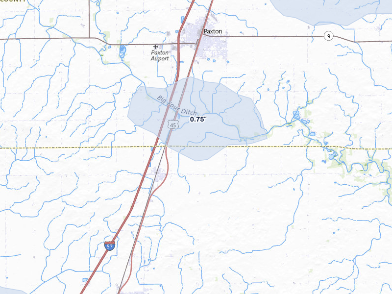 NEXRAD radar-signature map of the hail storm over Ludlow, IL on Mar 26, 2026