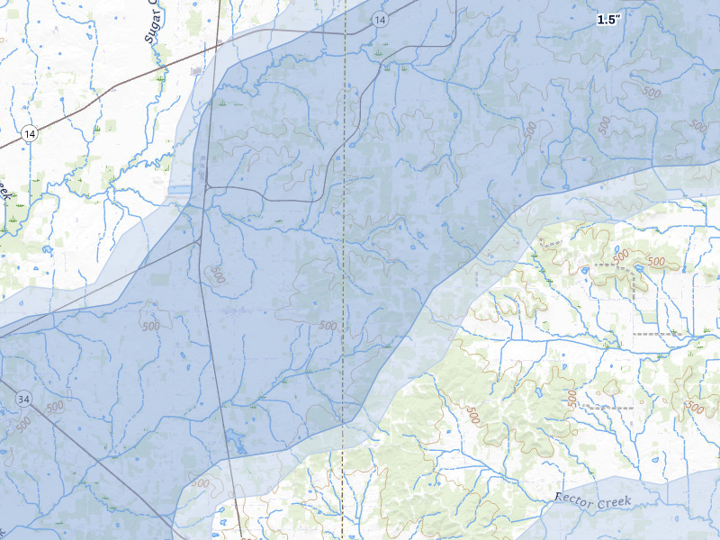 NEXRAD radar-signature map of the hail storm over Macedonia, IL on Apr 27, 2026