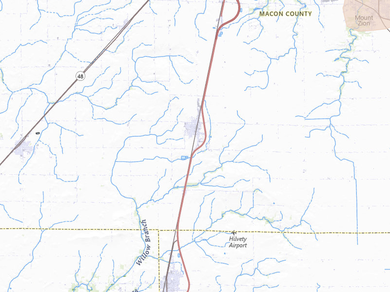 Radar-estimated hail-size map of the storm over Macon, IL on Apr 27, 2026