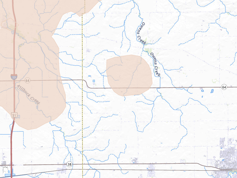Radar-estimated hail-size map of the storm over Malta, IL on Jun 11, 2026