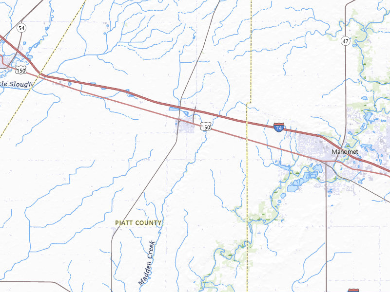 Radar-estimated hail-size map of the storm over Mansfield, IL on Jul 4, 2026