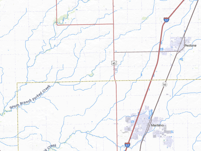 Radar-estimated hail-size map of the storm over Manteno, IL on Apr 13, 2026