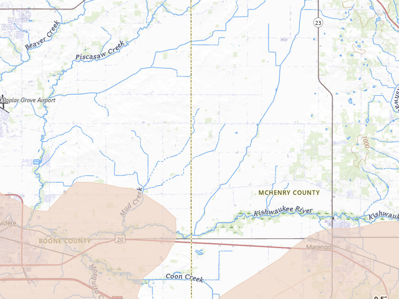 Radar-estimated hail-size map of the storm over Marengo, IL