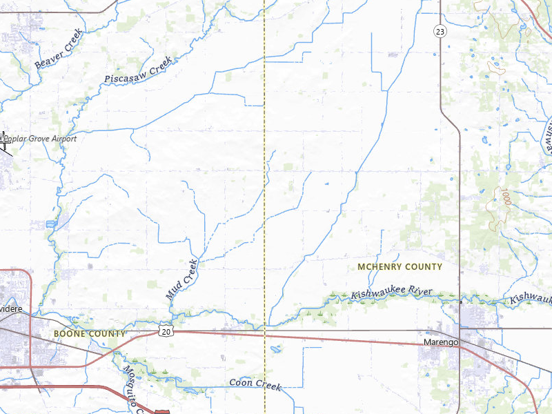 NEXRAD radar-signature map of the hail over Marengo, IL