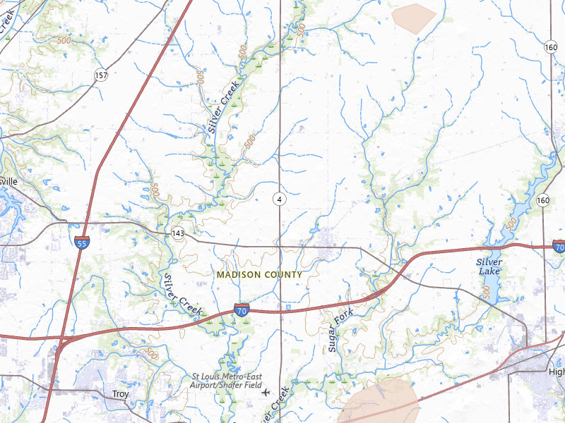 Radar-estimated hail-size map of the storm over Marine, IL on Apr 26, 2026