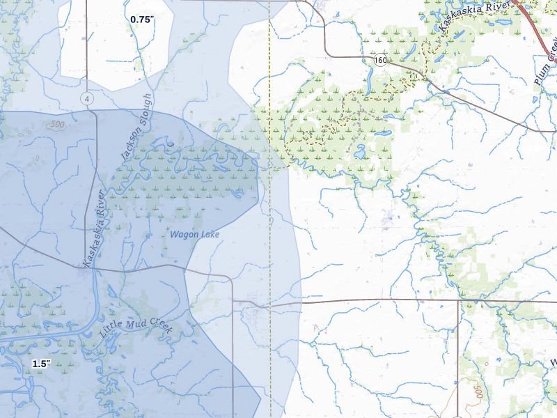 NEXRAD radar-signature map of the hail storm over Marissa, IL on May 31, 2026