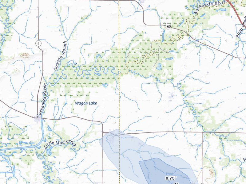NEXRAD radar-signature map of the hail over Marissa, IL