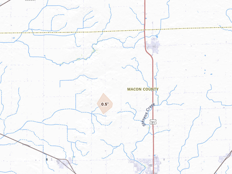 Radar-estimated hail-size map of the storm over Maroa, IL