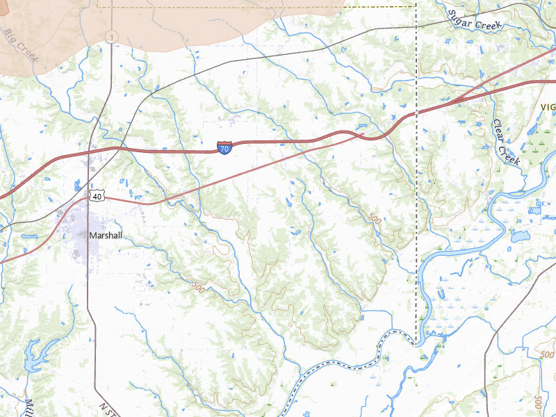 Radar-estimated hail-size map of the storm over Marshall, IL on Mar 22, 2026