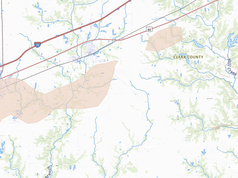 Radar-estimated hail-size map of the storm over Martinsville, IL