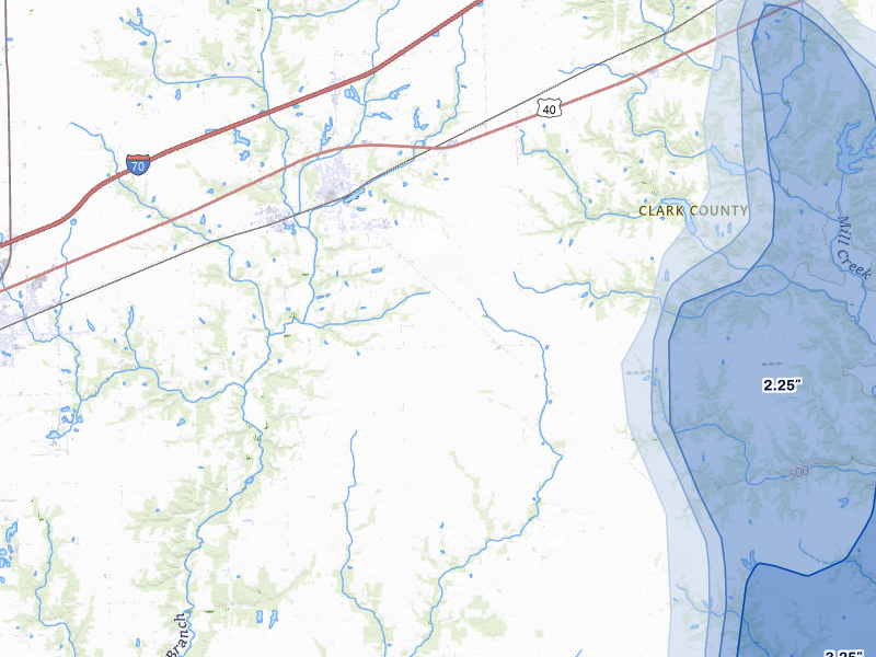 NEXRAD radar-signature map of the hail storm over Martinsville, IL on Jul 27, 2026