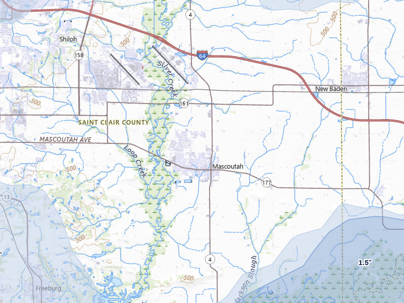 NEXRAD radar-signature map of the hail over Mascoutah, IL