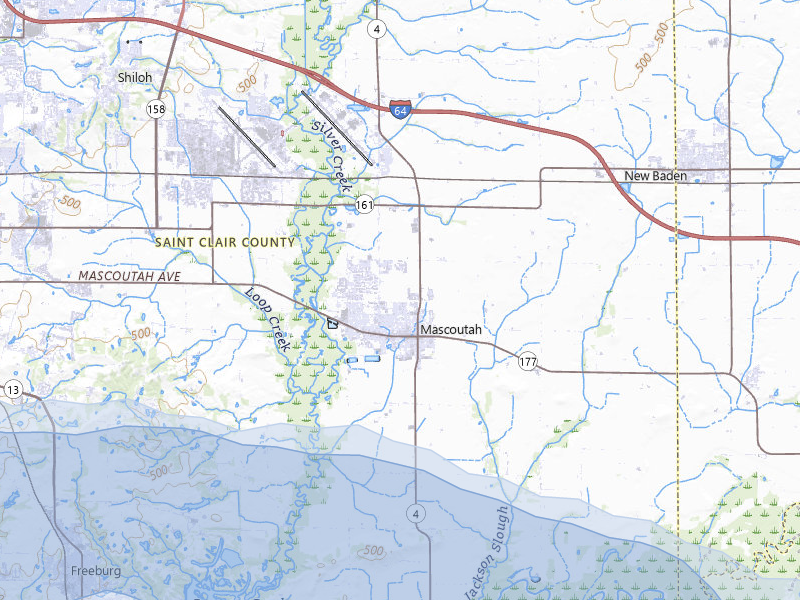 NEXRAD radar-signature map of the hail storm over Mascoutah, IL on May 4, 2026