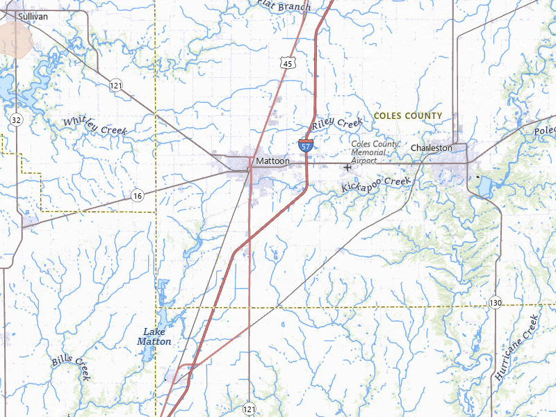 Radar-estimated hail-size map of the storm over Mattoon, IL on May 4, 2026
