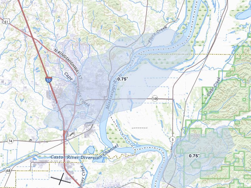 NEXRAD radar-signature map of the hail storm over Mc Clure, IL on Mar 4, 2026