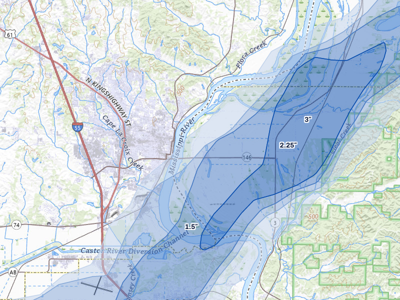 NEXRAD radar-signature map of the hail over Mc Clure, IL