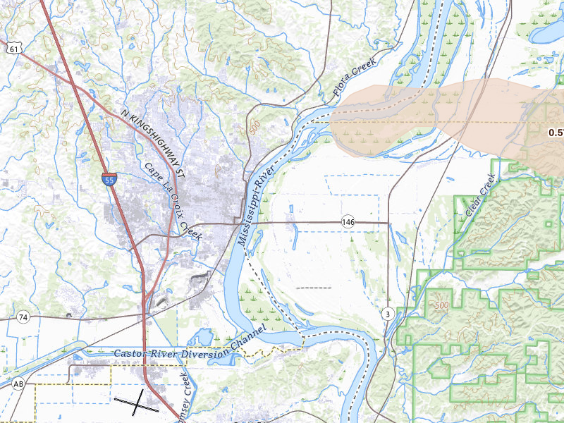 Radar-estimated hail-size map of the storm over Mc Clure, IL on Jul 5, 2026