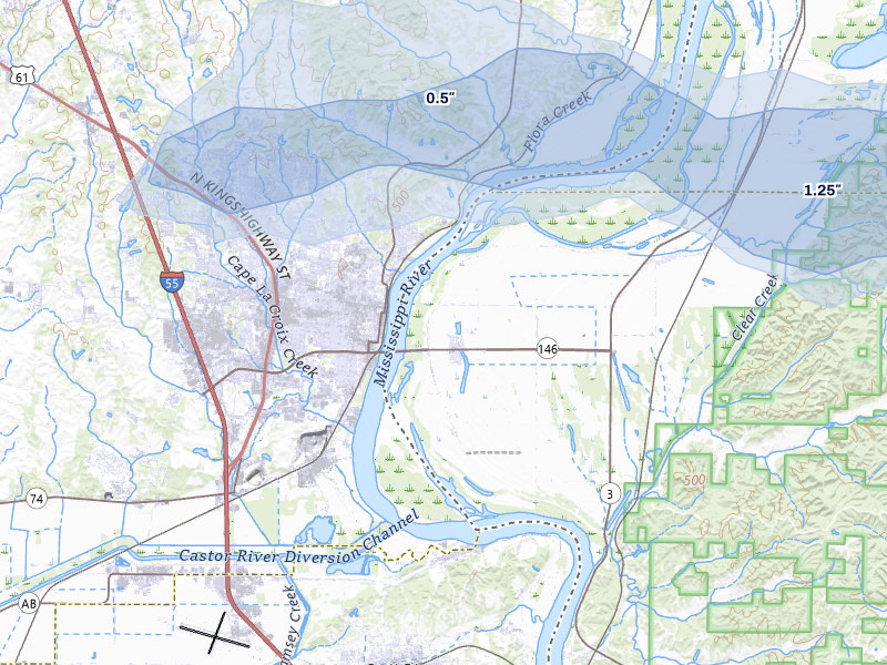 NEXRAD radar-signature map of the hail storm over Mc Clure, IL on Jul 5, 2026