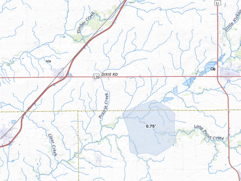 NEXRAD radar-signature map of the hail over Mc Lean, IL