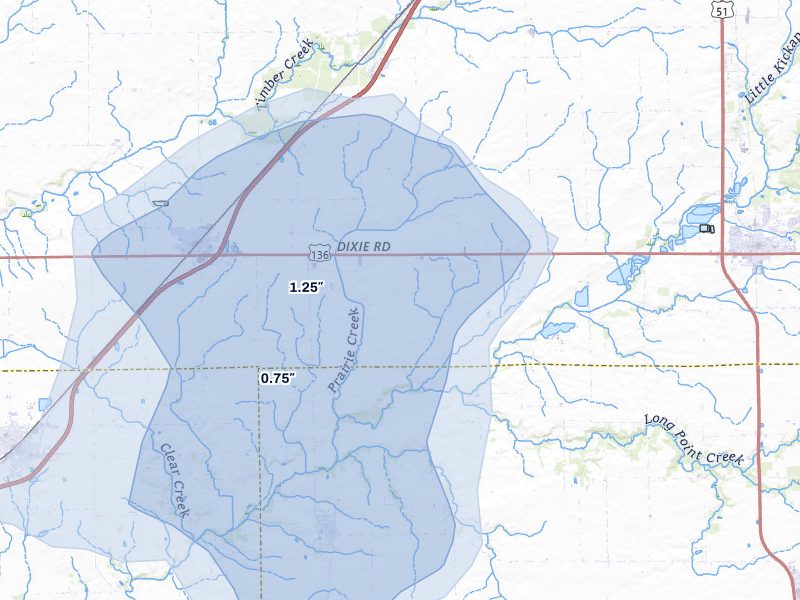 NEXRAD radar-signature map of the hail over Mc Lean, IL