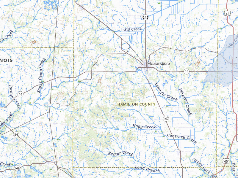 NEXRAD radar-signature map of the hail over Mc Leansboro, IL