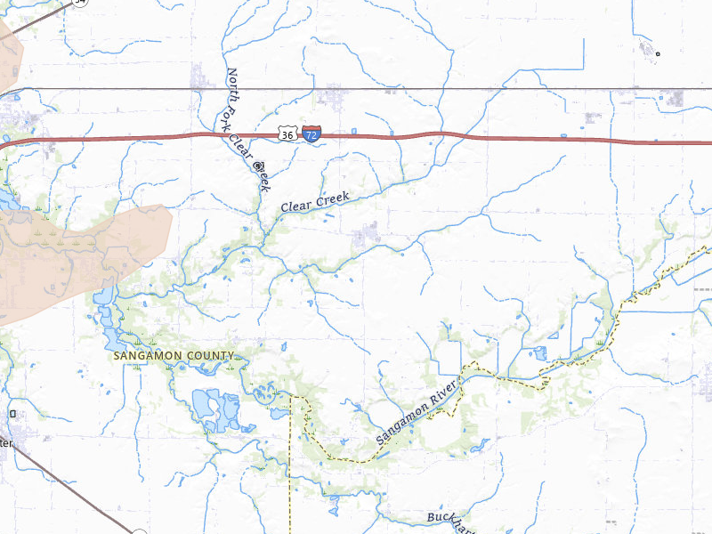 Radar-estimated hail-size map of the storm over Mechanicsburg, IL on May 4, 2026