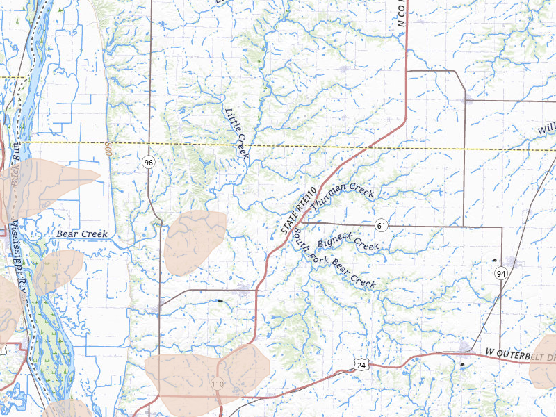 Radar-estimated hail-size map of the storm over Mendon, IL on Mar 10, 2026