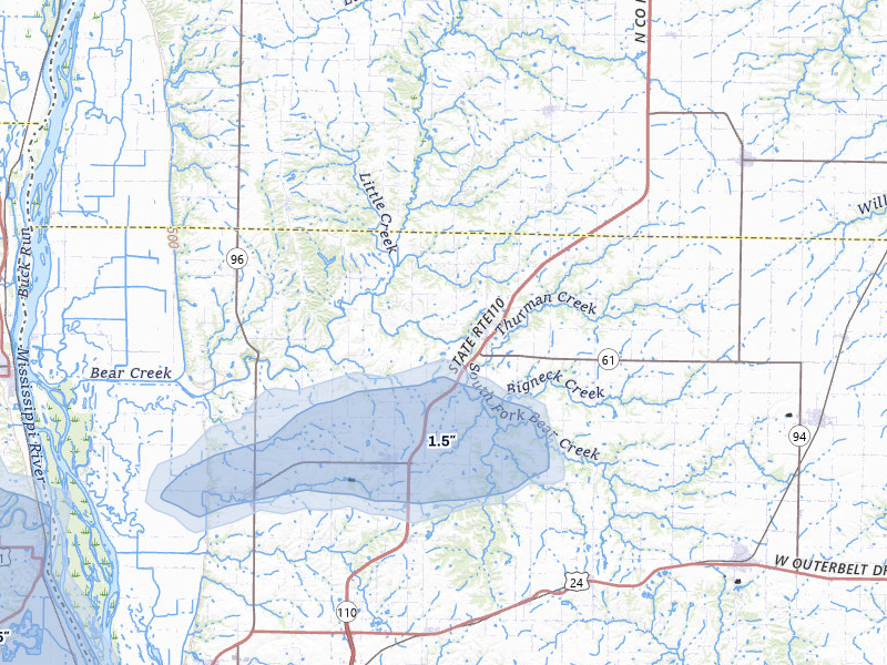 NEXRAD radar-signature map of the hail storm over Mendon, IL on May 16, 2026