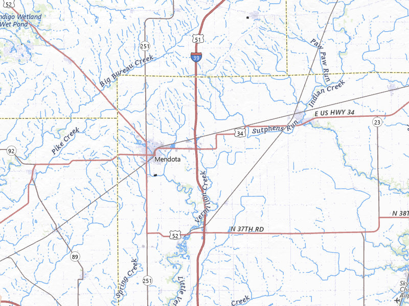 Radar-estimated hail-size map of the storm over Mendota, IL on Apr 2, 2026