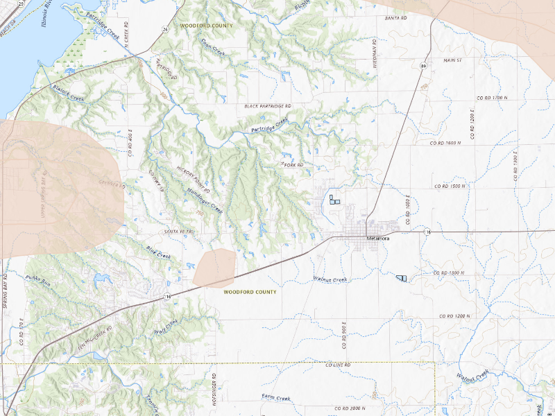 Radar-estimated hail-size map of the storm over Metamora, IL