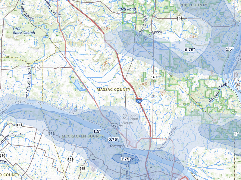 NEXRAD radar-signature map of the hail storm over Metropolis, IL on May 31, 2026