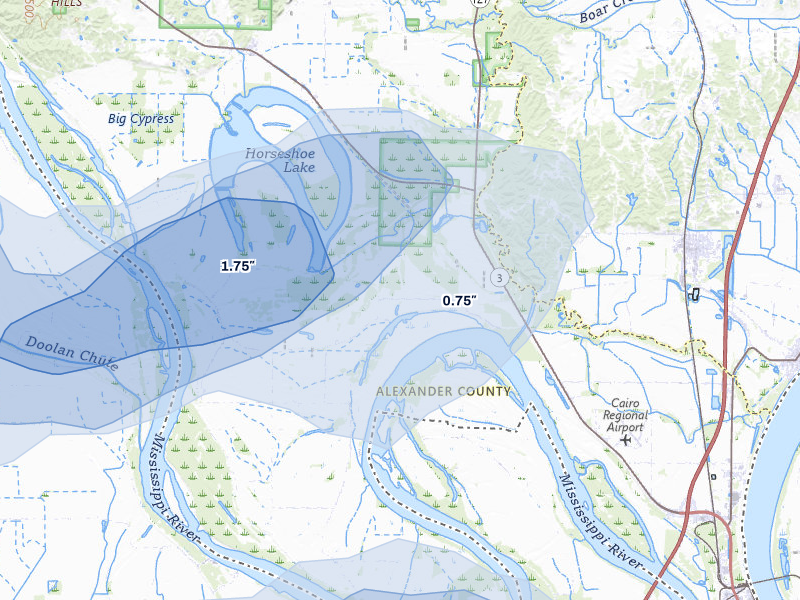 NEXRAD radar-signature map of the hail storm over Miller City, IL on Jun 26, 2026