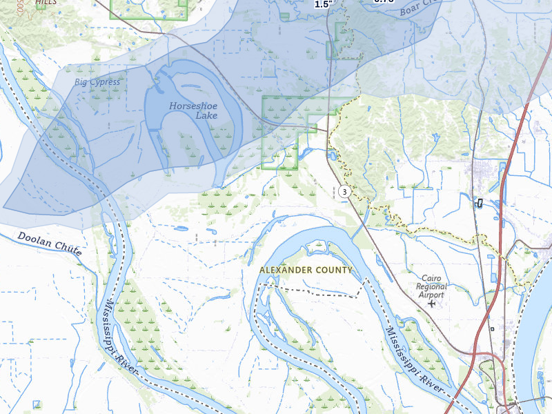 NEXRAD radar-signature map of the hail storm over Miller City, IL on Jul 31, 2026