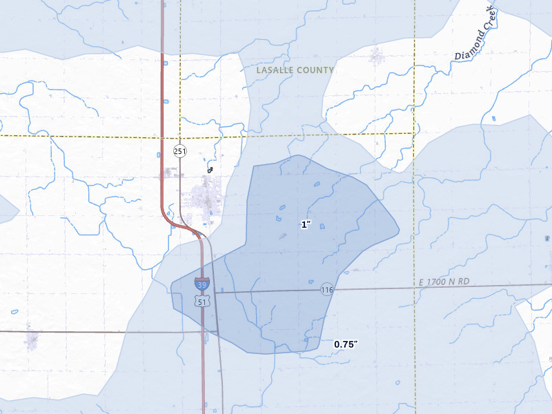 NEXRAD radar-signature map of the hail storm over Minonk, IL on May 4, 2026