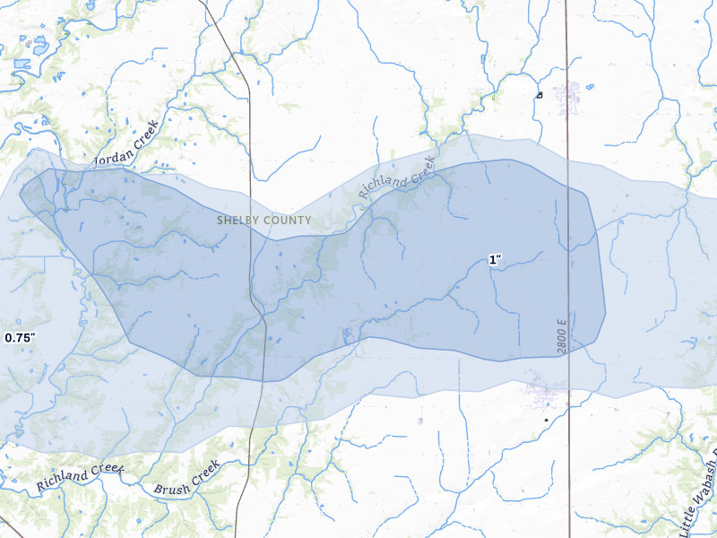 NEXRAD radar-signature map of the hail storm over Mode, IL on May 4, 2026